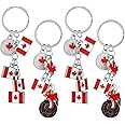 PASOLABE Canada Keychain 4Pcs Canada Flag Keychains Canada Maple Leaf Keychain Decorative Key Holder Canada Key Rings Canada Day Purse Handbag Charm Pendant Gift Canada Day Decorations