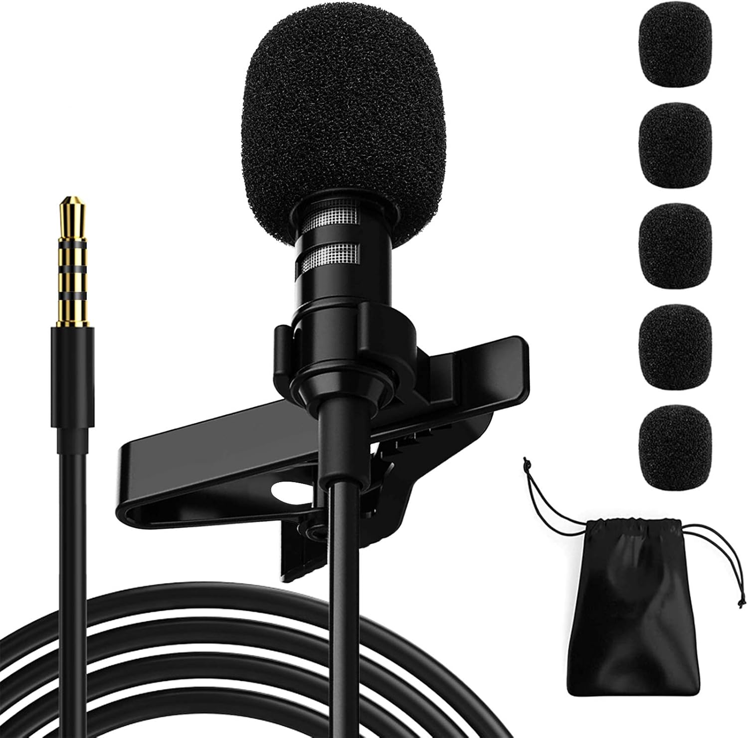 Professional Lavalier Microphone,Phone Microphone, Noise Reduction Mic, Suitable for Interview, Video, Recording, Black.59: Home Audio & Theater
