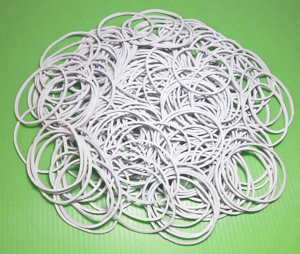 1.5" 38mm White Rubber Bands Bulk Elastic Wide Money Rubber Bands Ring Stationery Holder Sturdy Strong Stretchable Band Loop School Home Bank Office Supplies (200) : Office Products