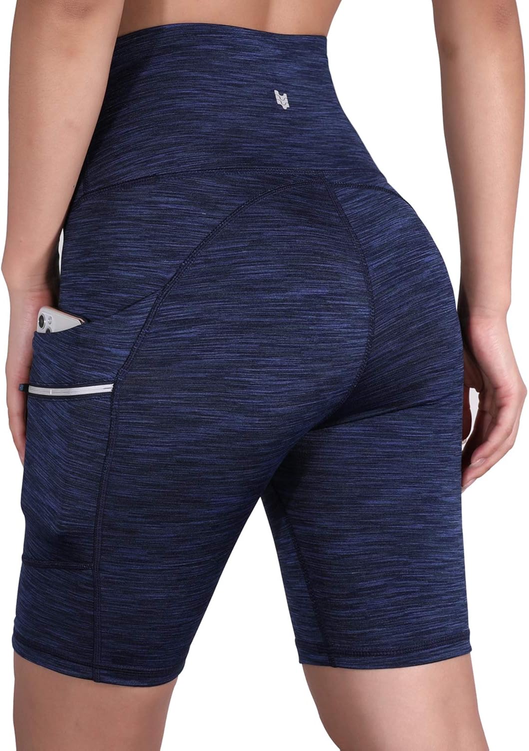 ODODOS High Waist Out Pocket Yoga Short Tummy Control Workout Running Athletic Non See-Through Yoga Shorts: Clothing
