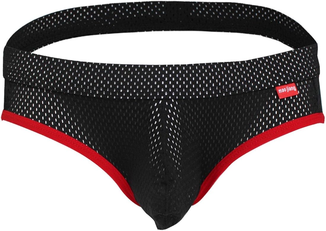 YiZYiF Mens Backless Bikini Jockstrap Briefs Underwear Black Medium