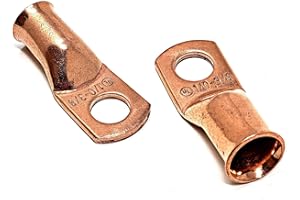 WINDYNATION 25 pcs WNI 1/0 Gauge x 3/8 Pure Copper Battery Welding Cable Lug Connector Ring Terminals