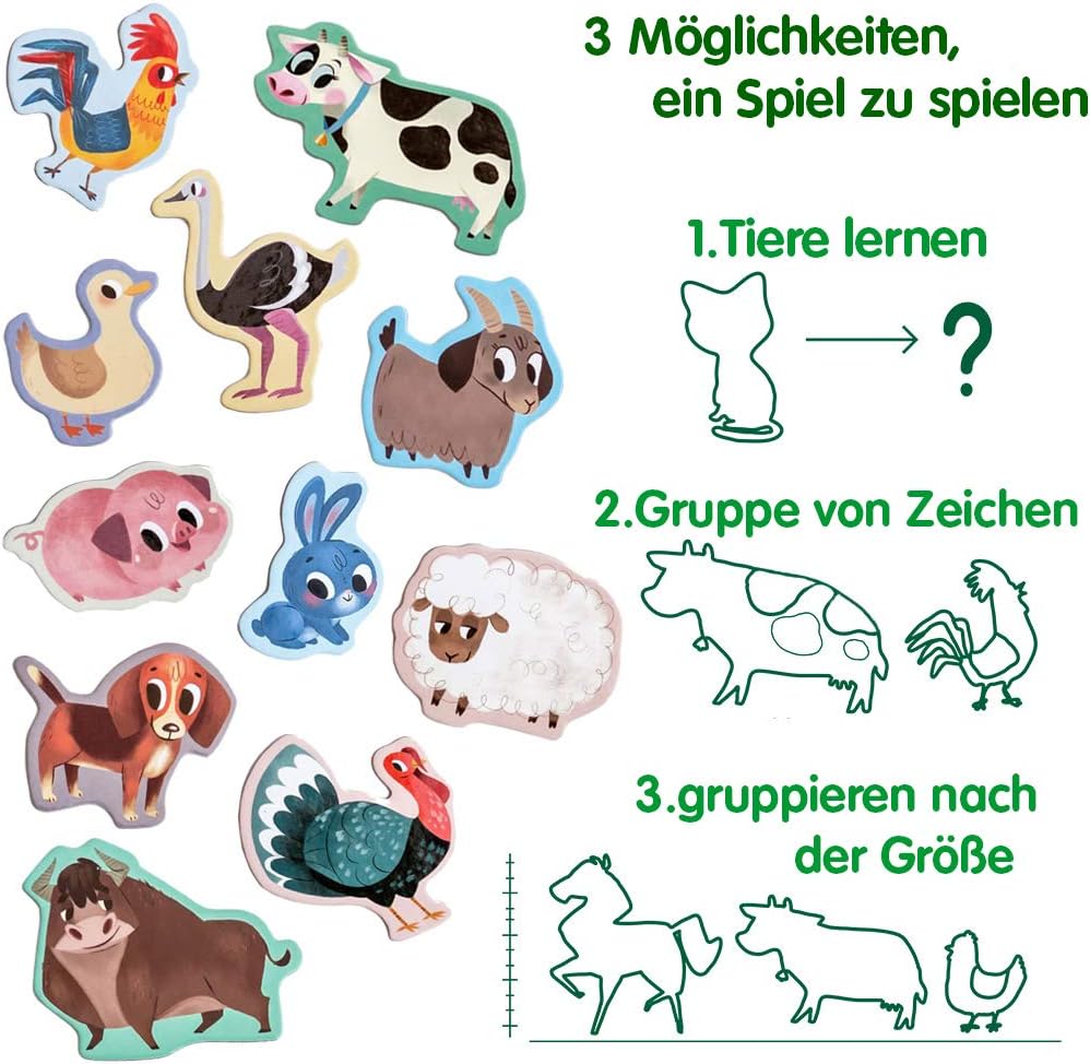 Farm Animal Magnets for Kids, Magdum, 15 Large Magnetic Animals for Fridge, Realistic Farm Animal Learning Toy for Toddlers - Image 4