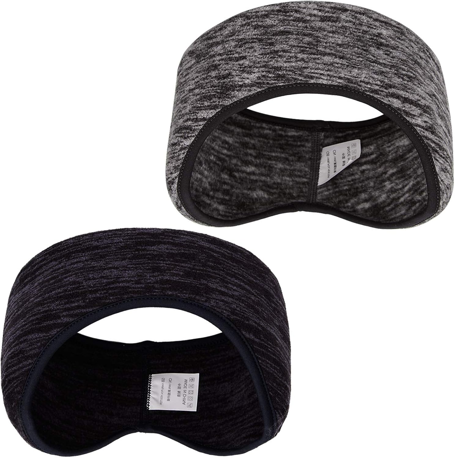 SAVITA 2 Pack Ear Warmers Headband Stretchy Ear Covers Sweatband Ski Winter Headband Earmuff Workout Headbands Moisture Wicking Thermal Sport Headbands for Women Man Girls (Gray and Dark Blue) : Clothing