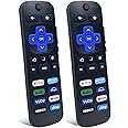 [2-Pack] Replacement Remote for All Roku TV with TCL TV/Hisense TV/Onn/Sharp/Element/Philips/Insignia/Jvc/RCA Smart Roku TVs 
