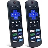 [2-Pack] Replacement Remote for All Roku TV with TCL TV/Hisense TV/Onn/Sharp/Element/Philips/Insignia/Jvc/RCA Smart Roku TVs 