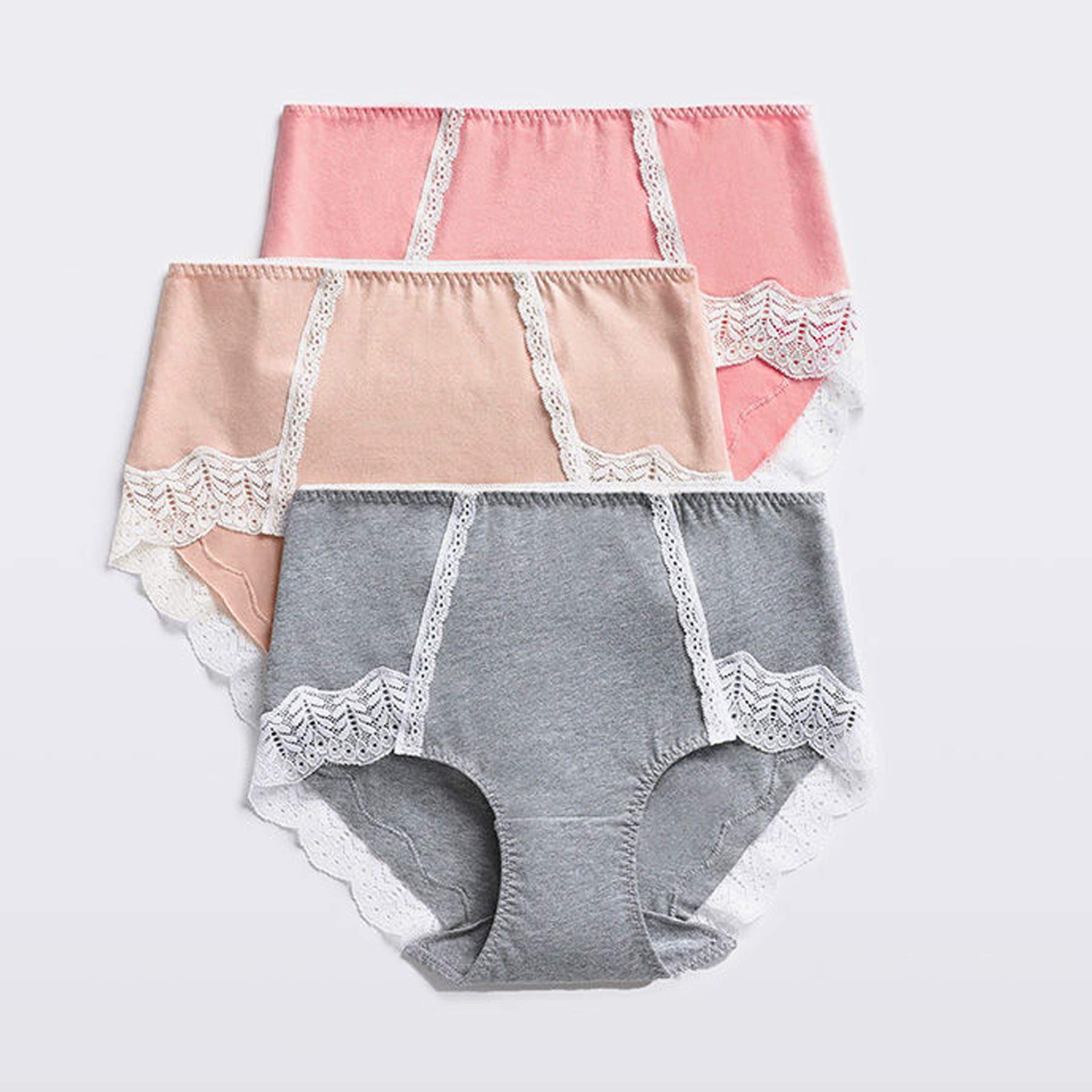 IESUNNY Women\'s Cotton Lace Underwear Panties Soft Comfortable Breathable High Rise Ladies Briefs for Women