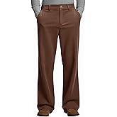 Susclude Mens Corduroy Dress Pants Baggy Wide Leg Old Money Casual Slacks Loose Fit Elastic Waist Stylish Vintage Trousers