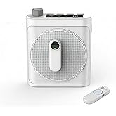 15W Wireless Voice Amplifier with 2 Magnetic Lavalier Mics & Noise Reduction - Bluetooth 5.3 PA System for Teachers, Tour Guide, Yoga - 15H Rechargeable Battery, Waist-Mount Design (White)