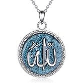 JBAERD Sterling Silver Islamic Necklace Religious Muslim Pendant Islamic Jewelry Gifts for Men Women