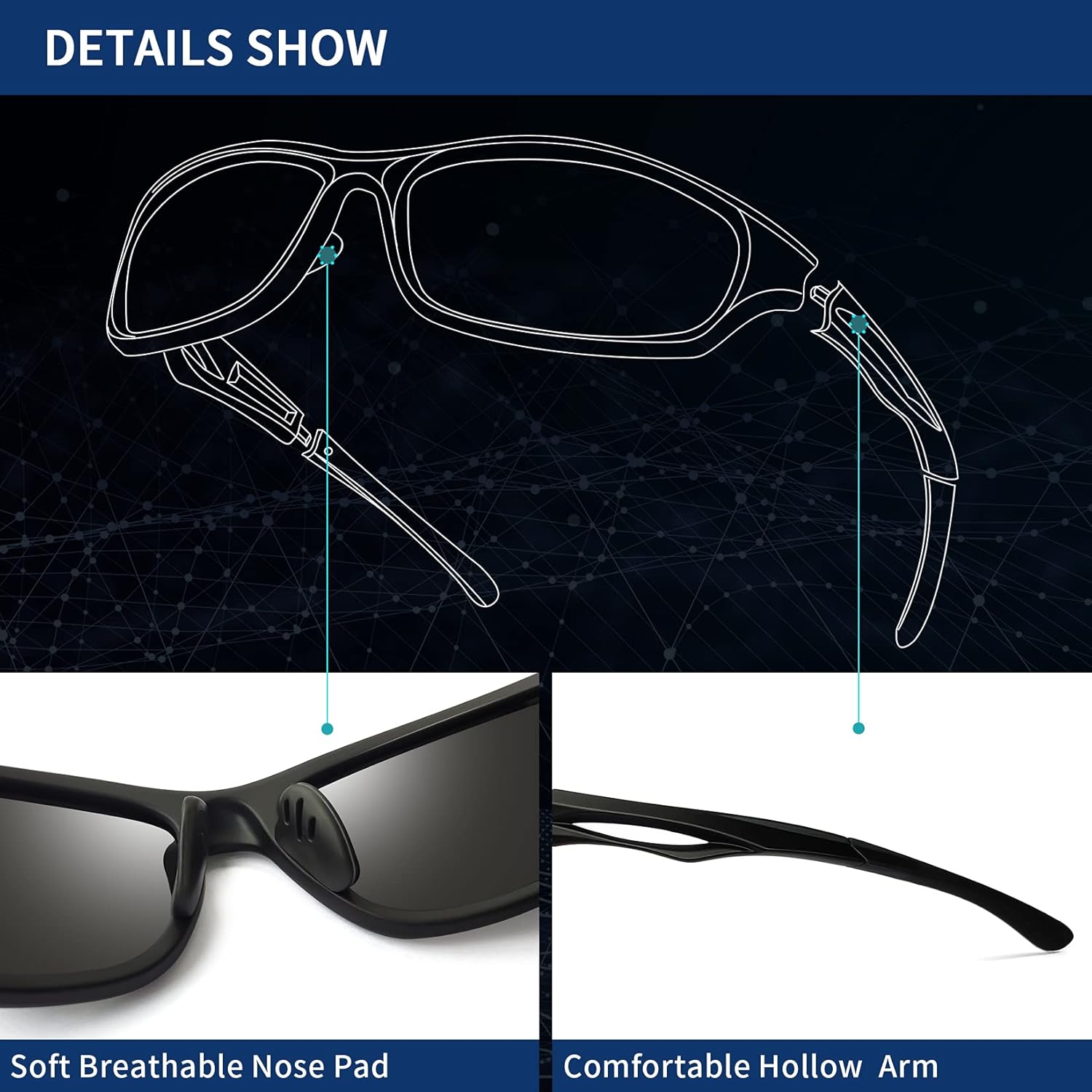 Joopin Polarized Sport Sunglasses for Men Women UV400 Protection Sports Sun Glasses Shades (Matte Black): Shoes