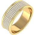0.30 Carat Round Diamond Wedding Band Ring in 10K Gold (I1-I2 Clarity)