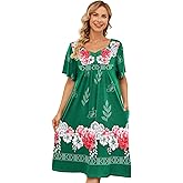 udforsk House Dresses for Women with Pockets Moo Moo Nightgown Short Sleeve Mumu Dress Lounge Dress S-5XL