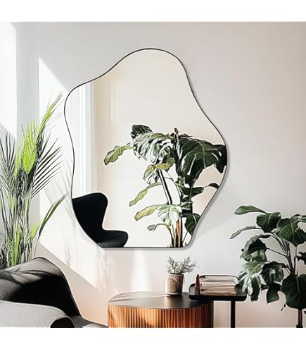 Amazon.com: Gluck Plants Irregular Wall Mirror,18x22 Black