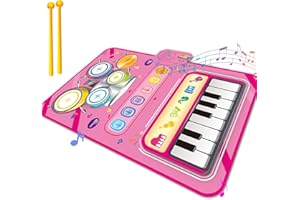 JKGIFTS Toys for 1 Year Old Girl Gifts,2 in 1 Piano Mat Montessori Toys for 1 2 Year Old Girl,Educational Musical Toy First Birthday Gifts for 1 2 3 Year Olds Girls,Christmas Stocking Stuffers for Toddler