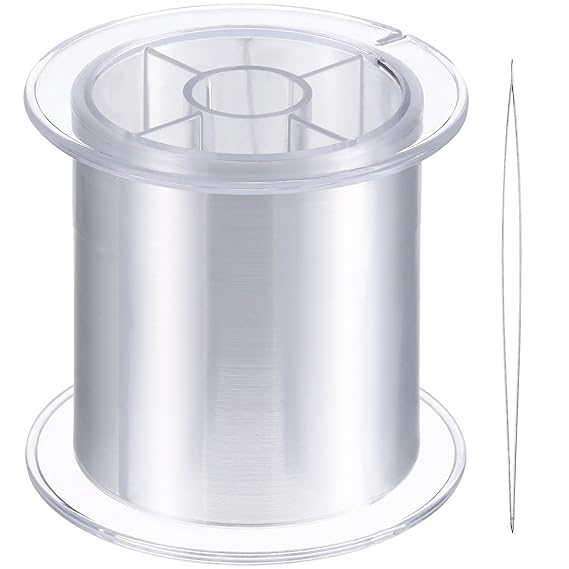 Blulu 500 m Klar Nylon Unsichtbares Faden für die Hängende Ornamente und Nähen Hobby, Stark und Unsichtbar, 0,25 mm, mit Perl