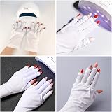 XPOOP 2 Pairs Nail Gloves UV Protection Fingerless Gel Manicure Light Shield view 7
