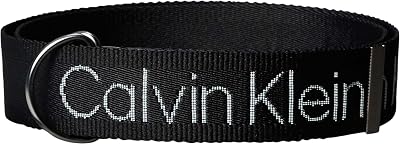 Uomo Cintura Double D-Ring Webbing Belt 38Mm con Logo, Nero (Black/Matte Gunmetal), 105 cm