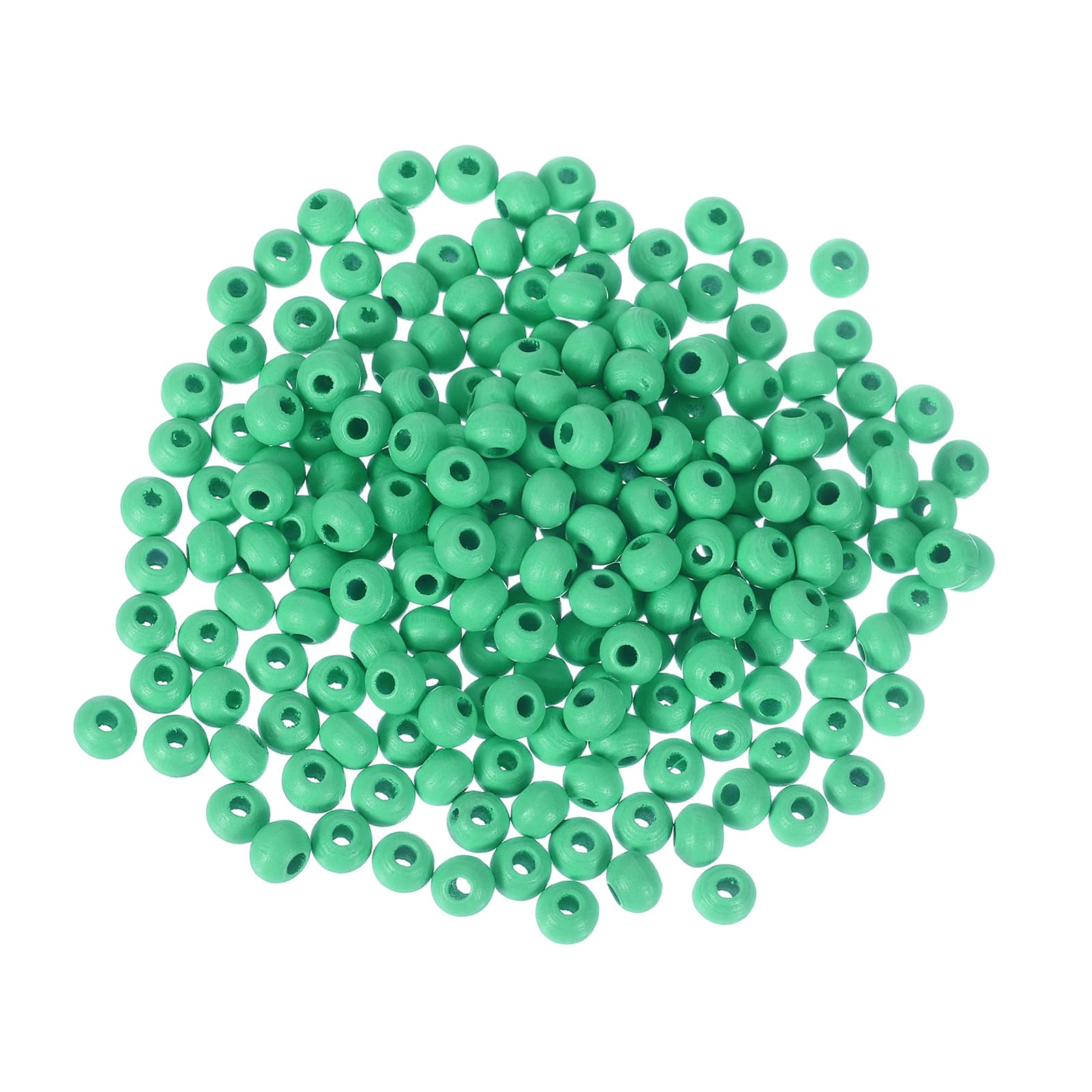 METALLIXITY Colorful Wooden Beads (8mm/ 0.31") 300Pcs, Wood Round Ball Spacer Loose Beads - for Home Party Decoration, Grass Green