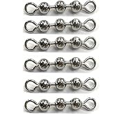 Odoor Fan 20 Pack Fishing Bead Chain Swivels, High Speed Trolling Swivels, Stainless Steel Fishing Tackle Rig Fishing Gear Freshwater Saltwater Walleye Salmon