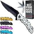 White Pocket Knife for EDC - 440C Steel Sharp Blade with Aluminum Handle - Cool Folding Knives - Multi Tool for Survaval - Gear and Equipment for Camping - Best Gift for Men and Women - HB 207 W