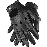 GSG Men Geniune Leather Gloves Sheepskin Black Driving Cycling Touchscreen Motorcycle Unlined Gloves