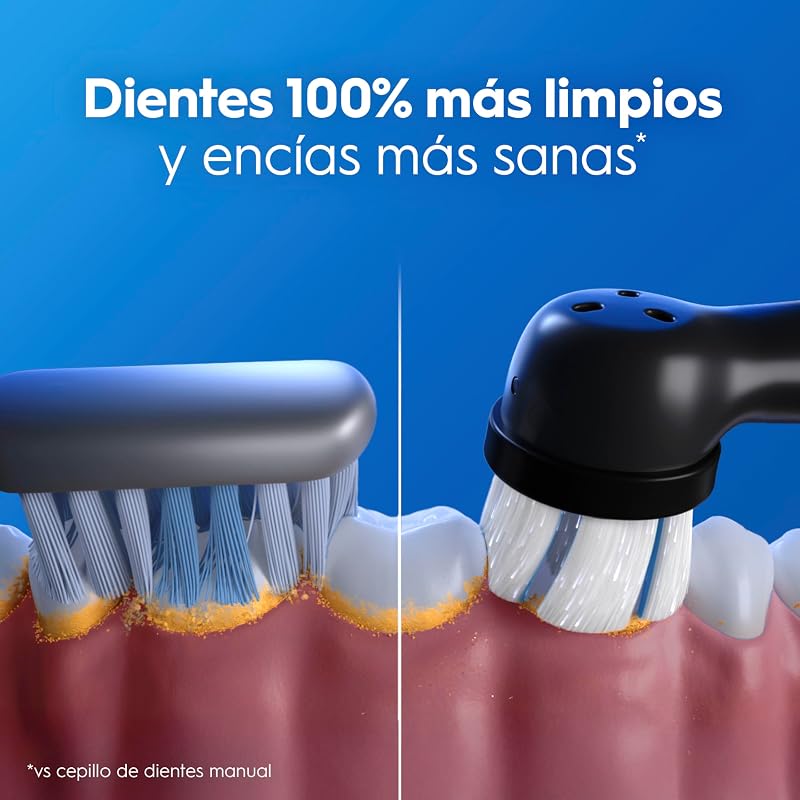 iO 3 Cepillo de Dientes Eléctrico con 3 Cabezales, Negro