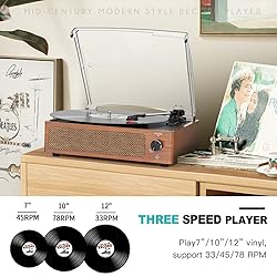 Vinyl Record Player with Speakers Vintage Turntable