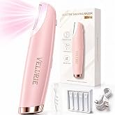 Sonic Dermaplane Razor for Women Face, Pink | 3 Speeds &amp; LED Light, Rechargeable, 12 Dermaplaning Blades, Peach Fuzz &amp; Exfoliation, Eyebrow &amp; Face Hair Remover