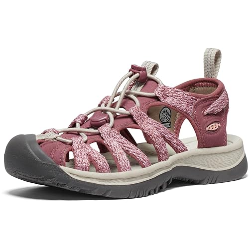 KEEN Women's Whisper Closed Toe Sport Sandals, Rose Brown/Peach Parfait, 8.5