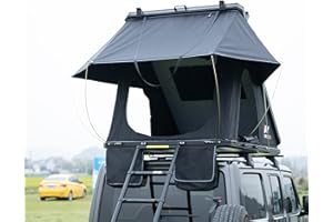 BAMACAR Naturnest Aluminum Pop Up Rooftop Tent For Camping with LED Light, Rooftop Tent Hard Shell Roof Tent For Truck Car Jeep SUV, Tentbox Rooftop Tent, Car Truck Roof Tent, Roof Top Tent camping Naturenest