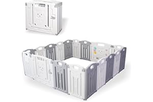 GUPAMIGA Baby Playpen Kids Activity Centre Safety Play Yard Home Indoor Outdoor New Pen (18White)