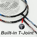 Senston Graphite Shaft Badminton Set Isometric Head Racket Red Blue 2 Pieces view 4