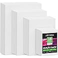ARTEZA Canvas Panels for Painting, 28 Pieces, 5 x 7, 8 x 10, 9 x 12, 11 x 14 Inches, Cotton, Gesso-Primed, Art Supplies for Acrylic and Oil Painting