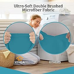 YIYEA Fitted Sheet with Pillowcase, 1800TC Hotel