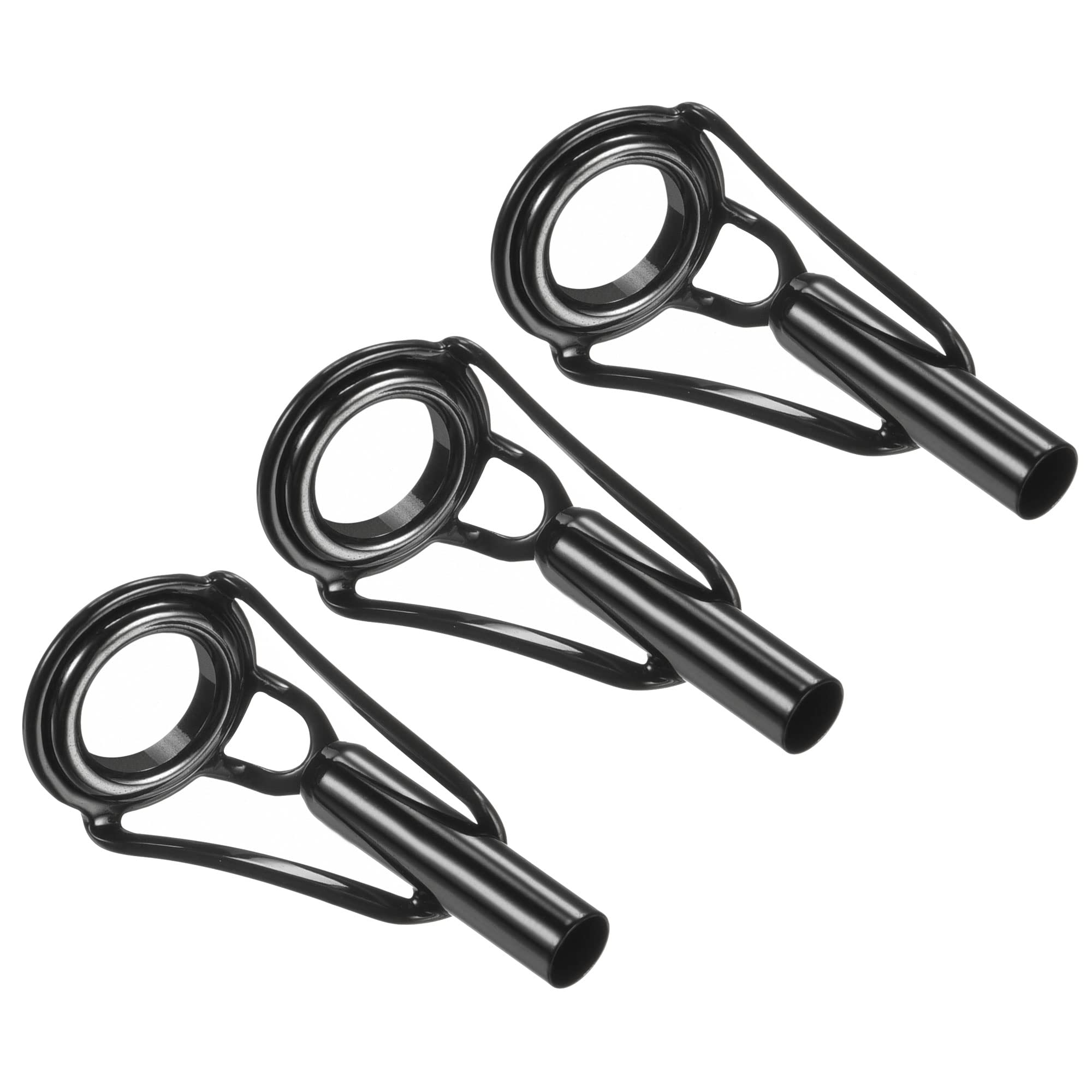 PATIKIL 3.6mm Tube Dia Fishing Rod Tips Repair Kit, 3pcs Stainless Steel Black Guide Ring for Saltwater Freshwater Fishing