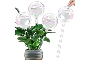 MOONSOUND 4pcs Plant Automatic Watering Bulb, Glass Garden Flower Self Watering Planter Inserts, Automatic Plant Watering System Set Self Watering Globes to Support Plant Health