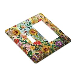 Fall Colorful Sunflower Floral 2 Gang Toggle Rocker