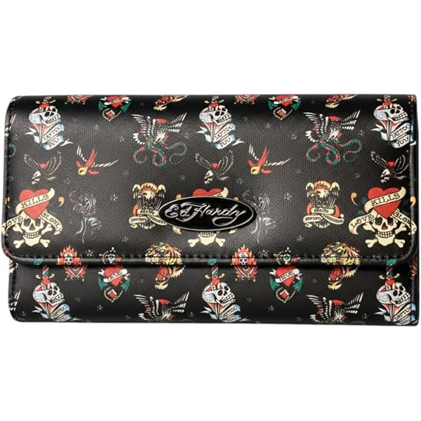 Amazon.com: ED HARDY Women's Zip Around Wallet Wristlet with