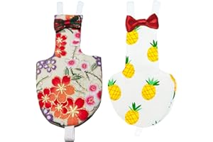 UKJENT Bird Diaper Protective Parrot Nappy - 2 Pack, Reusable Flight Suit with Waterproof Inner Layer, Washable Cute Urine Wet Suit for Cockatiel Monk Parakeet Sun Parakeet Lory(S)