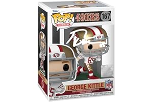 HOFSM.COM HALL OF FAME SPORTS MEMORABILIA George Kittle #167 Facsimile Signed Reprint Laser Autographed Funko POP! Legends San Francisco 49ers Figurine with Protector Case