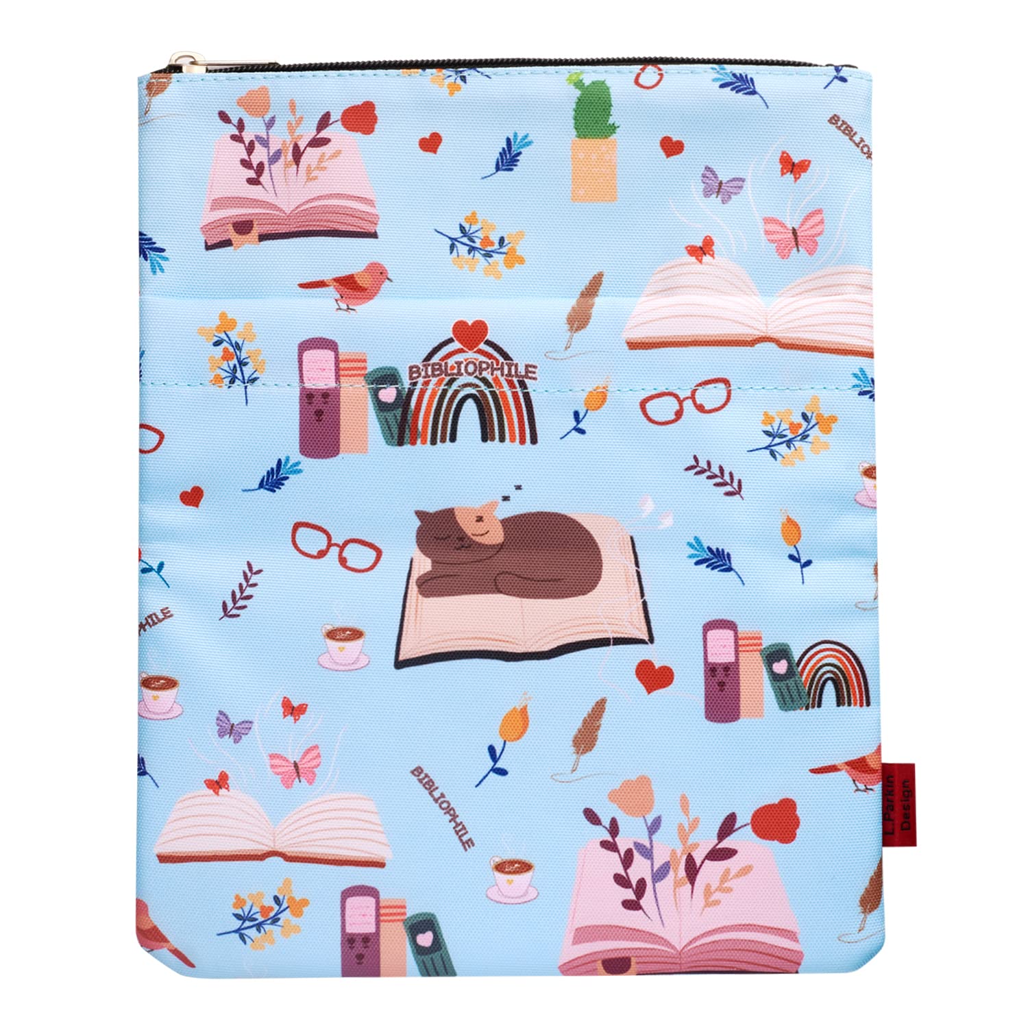 Bibliophile Book Sleeve Protector | Washable Zip Book Cover for Paperbacks | Gift for Book Lovers | 11x8.7 Inch — image 1