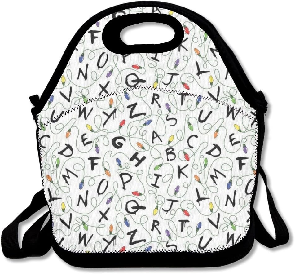 Most Fashion Maker Stranger Things Lunch Bags Insulated Travel Picnic Lunchbox Tote Handbag Shoulder Strap Women Teens Girls Kids Adults