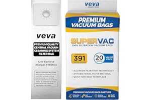 20 Pack VEVA Premium SuperVac Vacuum Gallon Bags compatible with Nutone 391 Central Vac vacuum cleaners replacement models CV350 CV352 CV353 CV450 CV653 CV750