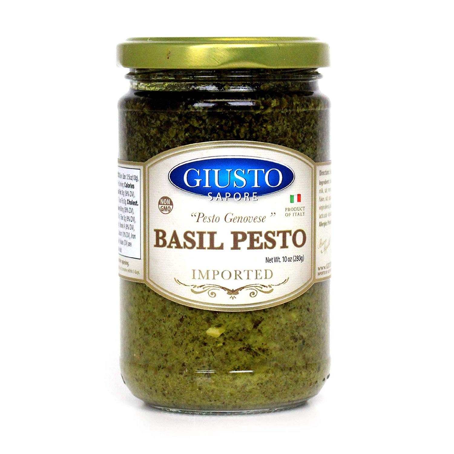 Giusto Sapore Basil Pesto Spreads 9.8oz All Natural Non