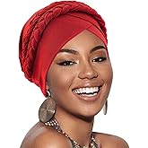 African Women Turban Caps Pre-Tied Twisted Turbans Head Scarf for Women Hair Wraps Cover Beanie Cancer Chemo Headwear