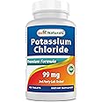 Best Naturals Potassium Chloride Supplement 99mg 400 Tablets - 3rd Party Lab Tested