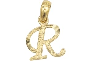 ICE ON FIRE JEWELRY Dainty 10k Real Solid Gold Initial Charm Pendant Available in Other Letters, Alphabet Letter Jewelry Small in Size