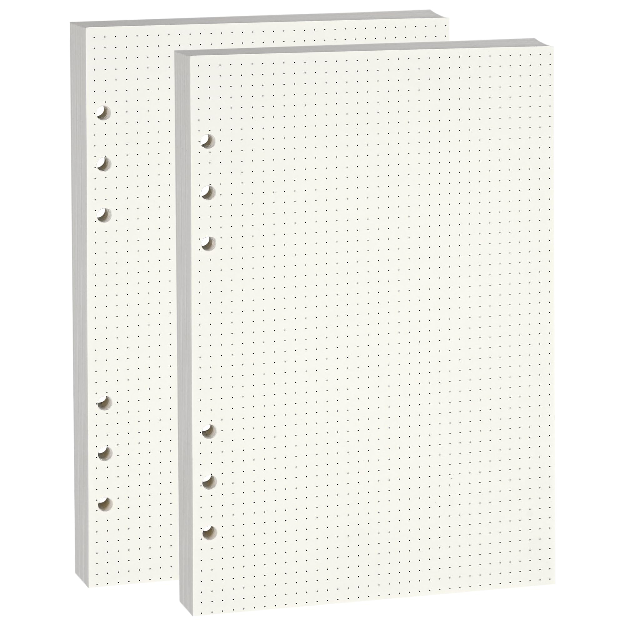 A5 6-Hole Loose-Leaf Paper (2 Packs,80 Sheets Each,100GSM, Beige) - Ideal for Note-Taking,Office Work,Journaling,Art Project,and More - Fits A5 6-Ring Binder,Double-Sided with No Bleed-Through