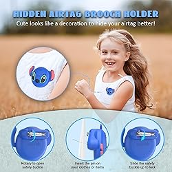 [2 Pack] Kids AirTag Holder with Safety